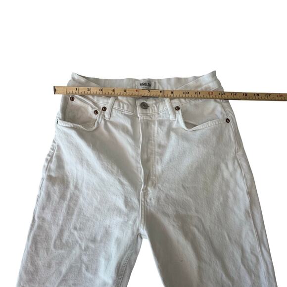 AGOLDE Riley Long High-Rise Straight Jeans sour cream‎ white 28 - Picture 5 of 12